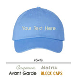 Custom Text Embroidered Chino Cap