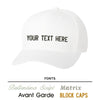 Custom Text Embroidered White Flex-Fit Cap