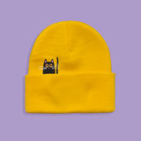 MAKE Original - Peekaboo Cat - Adult Cuffed Toque Yellow