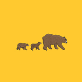 MAKE Original - Bear Family - Adult Chino Cap Forest Green