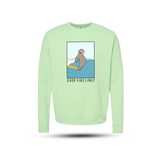 MAKE Original - Surfing Sloth Bleu Marie - Unisex Crewneck Sweatshirt
