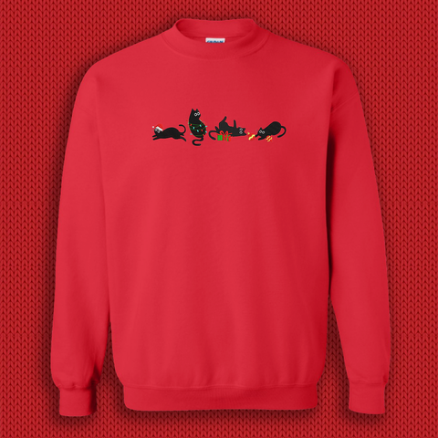 MAKE Original - Christmas Cats - Unisex Crewneck Red