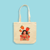 MAKE Original - Salmon Berry Girl Bada Jean  - Tote Bag Natural
