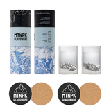 Whistler Mountain and Blackcomb Peak Set of 2 10oz Glasses and Coasters