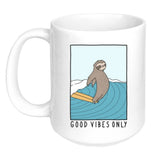 Surfing Sloth Bleu Marie Make Original 15oz White Mug