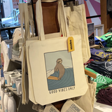 Surfing Sloth Bleu Marie MAKE Original Natural Tote Bag