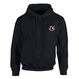 Custom embroidered black hoodie with embroidered monogram initials
