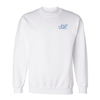 Custom embroidered white sweatshirt with custom initials embroidered on front