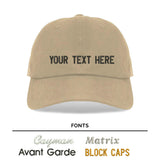 Custom Text Embroidered Chino Cap