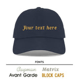 Custom Text Embroidered Chino Cap