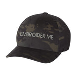 Custom Text Embroidered Multicam Black Flex-Fit Cap