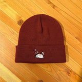 Sleepy Cat MAKE Original Burgundy Cuffed Toque