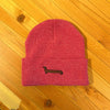 MAKE Original - Wiener Dog - Adult Cuffed Toque Heather Red