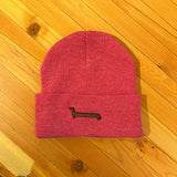 MAKE Original - Wiener Dog - Adult Cuffed Toque Heather Red