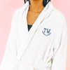 Custom embroidered bath robe with custom embroidered initials