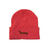MAKE Original - Wiener Dog - Adult Cuffed Toque Heather Red