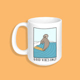 Surfing Sloth Bleu Marie Make Original 15oz White Mug