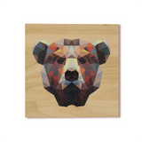 Reclaimed Print Coaster - Geometric Bear