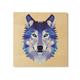 Reclaimed Print Coaster - Geometric Wolf