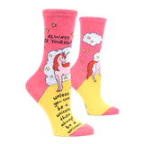 Womens Crew Socks - Always Be A Unicorn