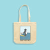 MAKE Original - Surfing Cat Bleu Marie - Tote Bag Natural