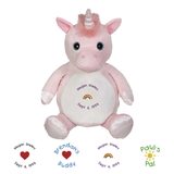 Custom Whimsy the Unicorn Embroidery Buddy