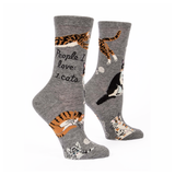 Womens Crew Socks - People I Love Cats