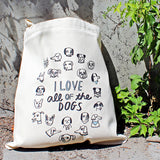 I Love All of the Dogs Make Original Natural Tote